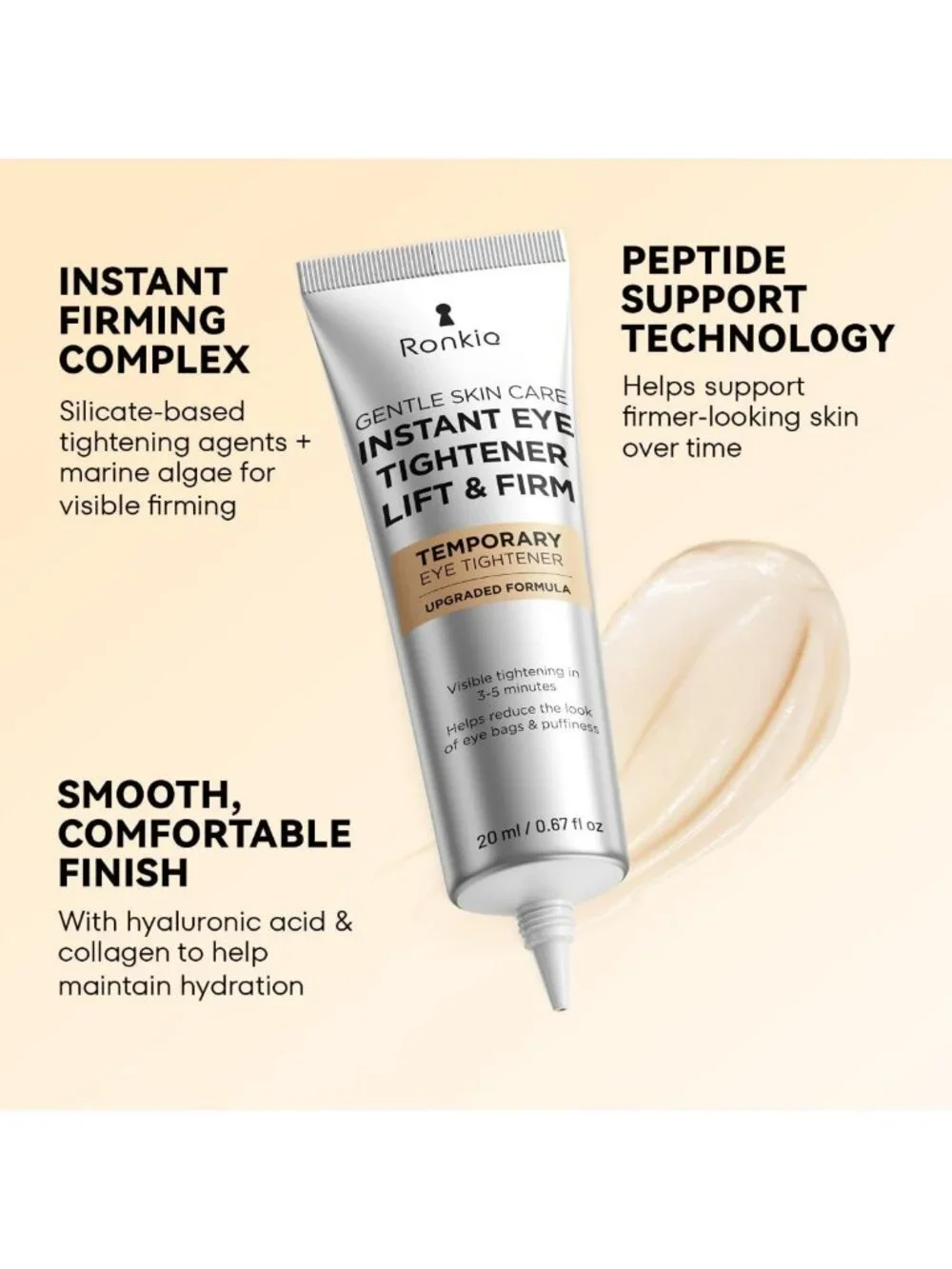Instant Firm Eye Tightener - Upgraded Formula for Puffiness, Bags & Wrinkles